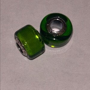 Pandora Green Mini Murano Glass Charms